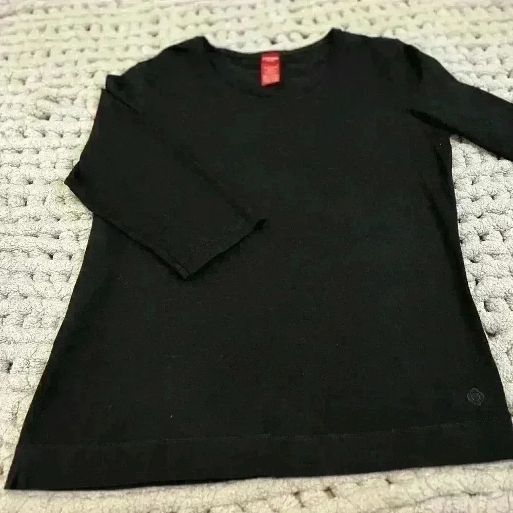 Olsen Black 3/4 Sleeve Top Size Medium
